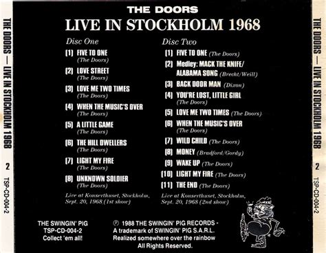 The Doors 1968 09 20 Stockholm Sweden Live In Stockholm 1968