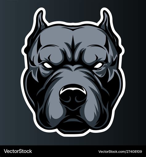 Pitbull dog head logo icon 01 Royalty Free Vector Image