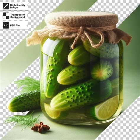 Premium Psd Psd Jar Of Pickled Cucumbers On Transparent Background