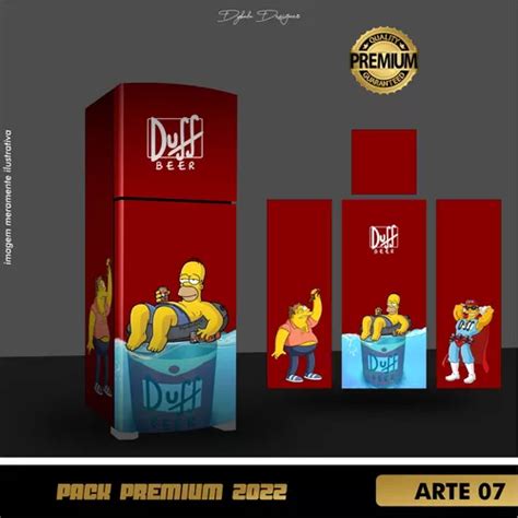 Adesivo Geladeira Plotagem Envelopamento Duff Simpsons Homer