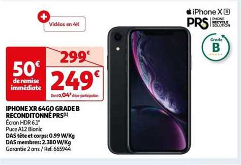 Promo Iphone Xr Go Grade B Reconditionn Prs Chez Auchan Icatalogue Fr