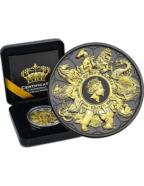 QUEEN BEASTS COMPLETER Gold Black Empire Edition 2 Oz Silbermünze 5