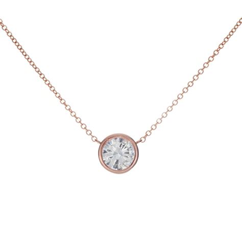 160-4833 - Rose Gold Diamond Bezel Necklace – H.L. Gross