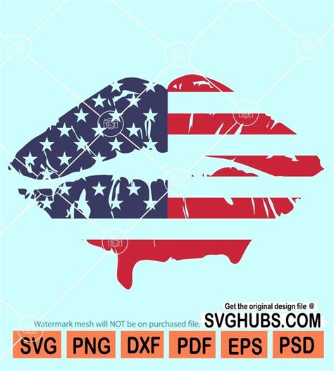 4th Of July Lips SVG Patriotic Lips SVG 4th Of July SVG Merica Lips