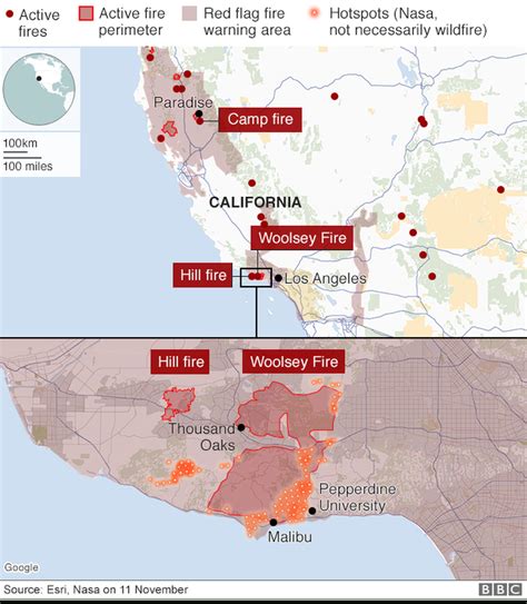 California Wildfires Fears Of Further Damage As Winds Strengthen