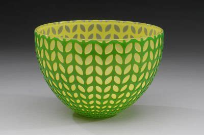 Green Leaf Bowl Art Glass Bowl By Carrie Gustafson American Artwork