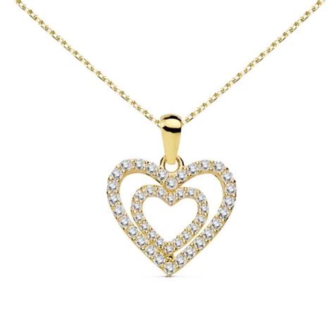 Collier L ATELIER D AZUR Coeur Double Or Jaune 18 Carats