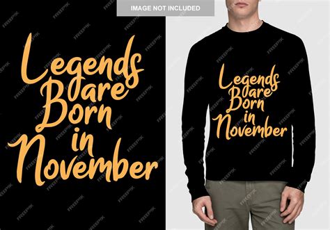 Las Leyendas Nacen En Noviembre Diseño De Tipografía Para Camiseta