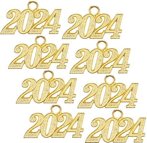 Coheali 50pcs Year 2024 Charms 2024 Year Letter Charms Pendant 2024 Graduation