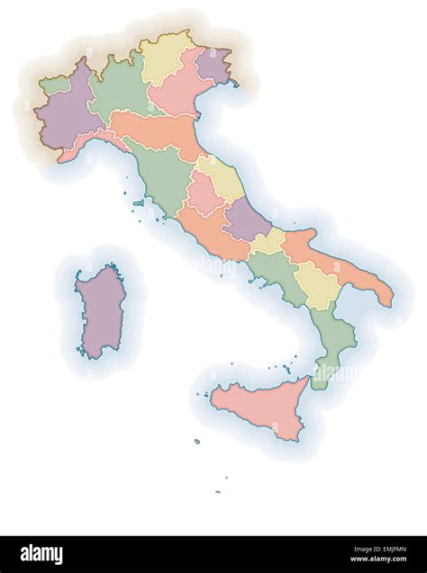 Carte Des Regions D Italie Banque De Photographies Et Dimages Haute