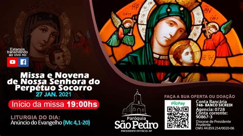 Missa e Novena de Nossa Sra Perpétuo Socorro 27 01 2021 YouTube