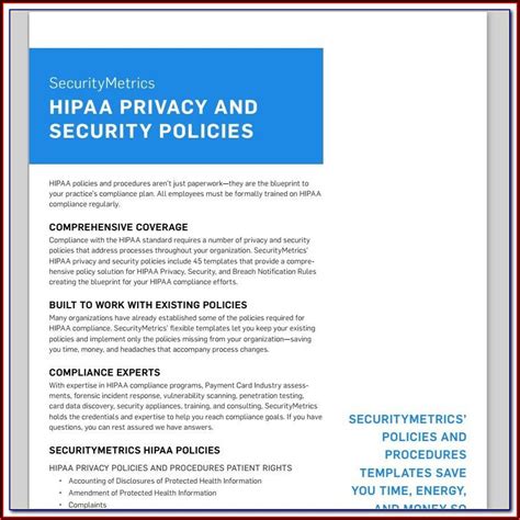 Hipaa Policy And Procedure Manual Template Template 1 Resume