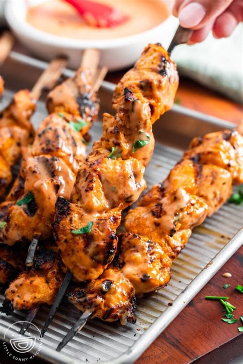 Grilled Bang Bang Chicken Skewers Little Sunny Kitchen