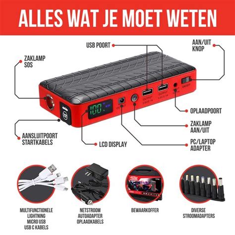 V Jumpstarter Voor Auto A Mah In Starthulp Met