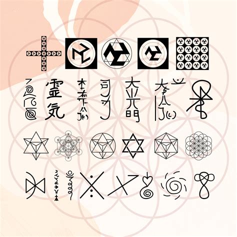 Complete Reiki Symbols Collection 50 Symbols and 7 Chakras Digital PNG ...