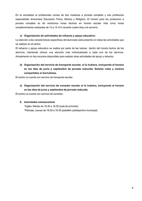 Proyecto Educativo Organizaci N Tiempos Escolares Chiprana Pdf