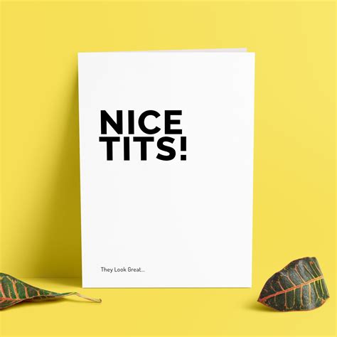 Nice Tits Card New Boobs Rude Card Card For Friend Etsy