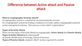 difference  active attack  passive