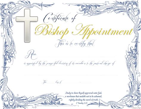 Bishop Appointment Certificate Pdf Printable Downloadable Etsy