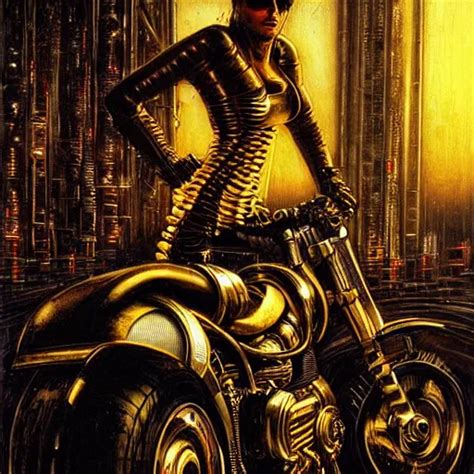 Cyberpunk Motorbiker Atmospheric Lighting Painted Stable Diffusion