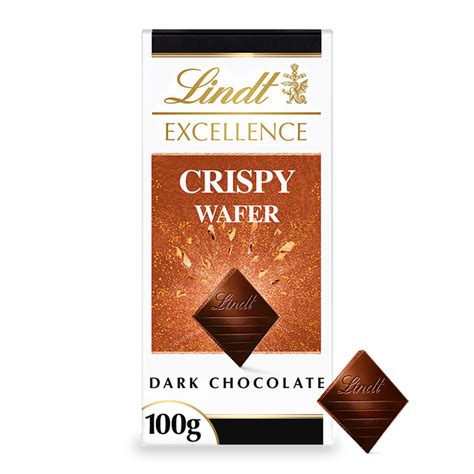 Lindt Excellence Dark Chocolate Crispy Wafer Bar 100g Lindt Shop Uk