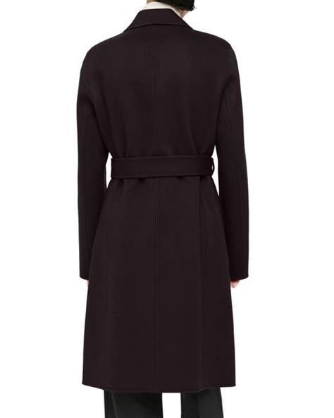 Theory Wool Cashmere Wrap Coat In Black Lyst