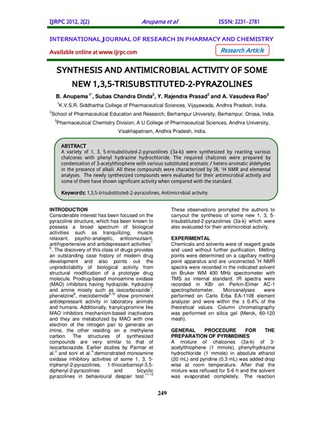 Pdf Synthesis And Antimicrobial Activity Of Some New