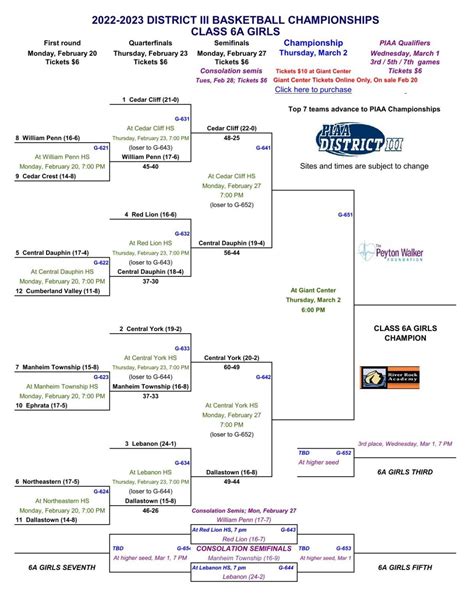 Updated 2023 District 3 Girls Basketball Brackets Through Feb 25