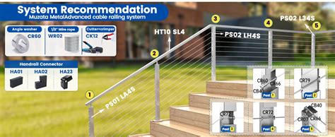 Patent Muzata Pack Invisible Cable Railing Kit For Wire Rope