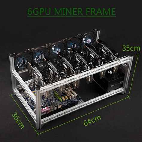 Btc Miner Case Server Rack 6 Gpu Aluminum Stackable Mining Rig Open Air