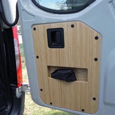 Sprinter Van Rear Door Panels - Bamboo Trim | VannCamp