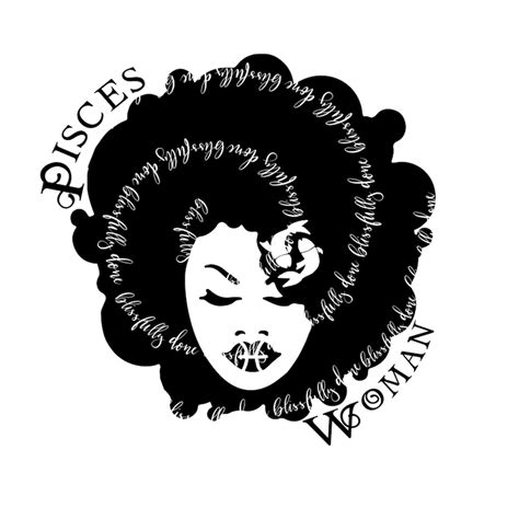 Pisces Woman African American Woman Png Svg Etsy