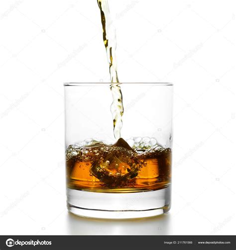 Golden Whiskey Pouring Into Lowball Stock Photo Milkos 211761566