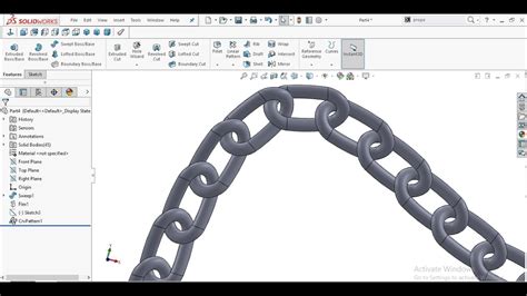 Solidworks Tutorial How To Make Chain And Tilt Any Part By Using Flex