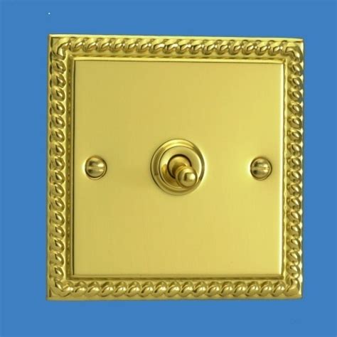 1 Gang Georgian Polished Brass Toggle Switch Xgt1 The Lighting Superstore