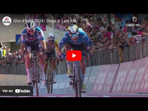 Giro de Italia 2024 Vídeo del último kilómetro de la 6ª etapa