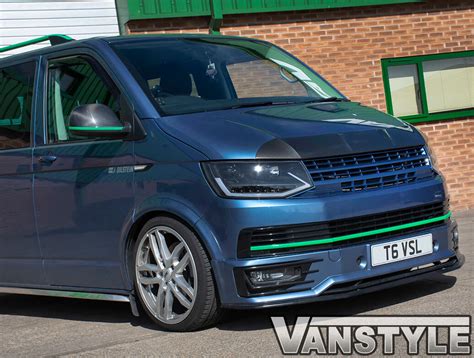 Ribbed Carbon Fibre Effect ABS Bonnet Protector - VW T6 2015 - Vanstyle