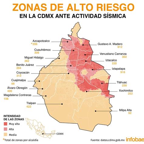 Mapa De Riesgo Cdmx Los Lugares Más Peligrosos En Caso De Sismo Infobae