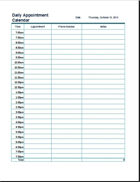 Printable Appointment Calendar 2023