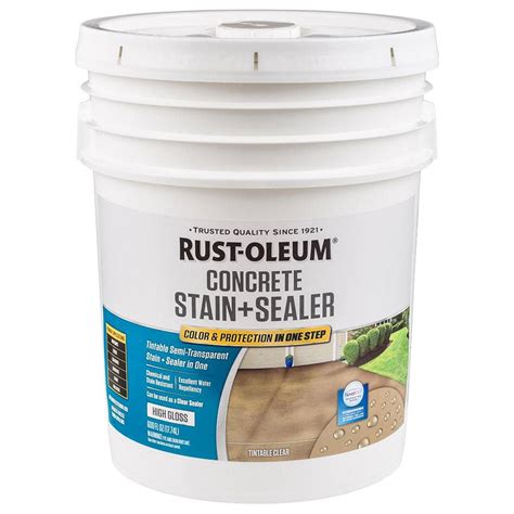 Rust Oleum 5 Gal Clear High Gloss Concrete Sealer 310425 The Home Depot