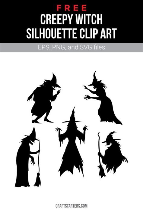 Free Creepy Witch Silhouette Clip Art Artofit