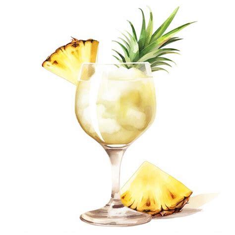 Premium Ai Image There Is A Glass Of Pineapple Juice With A Pineapple