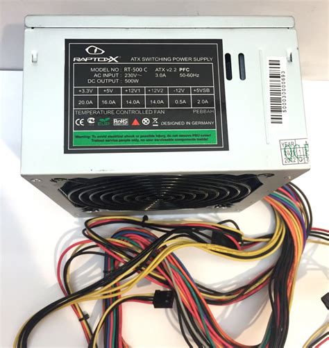 Raptoxx 500W RT-500 C használt tápegység PC TÁP 12cm - Haszn