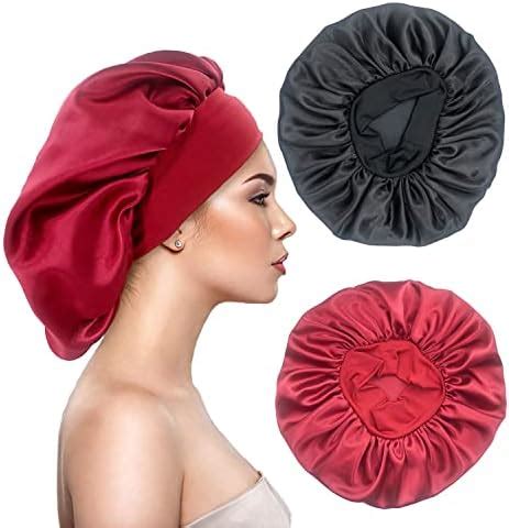 Amazon Pcs Large Satin Silk Hair Bonnet For Sleeping Elastic