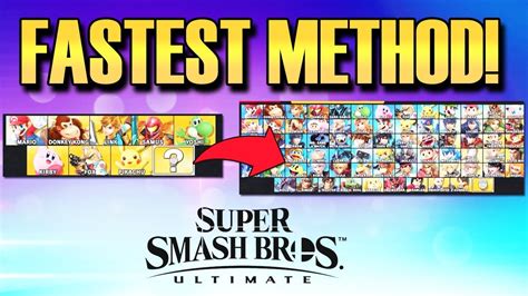 Smash Bros Ultimate Unlocking All Characters Fastest Method Youtube