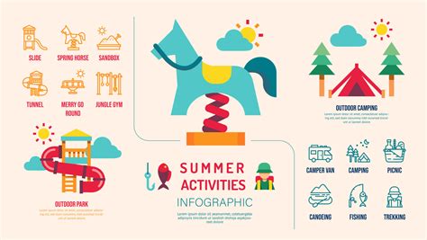 Summer Activities Infographic Design Template Design Vector 7745733