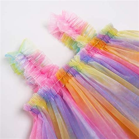 Baby Mädchen Regenbogen Tüll Kleid Star Pailletten Tüll Tutu Kleid