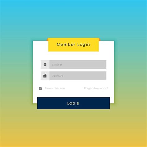 Modèle De Formulaire De Connexion Du Membre Pour Laccès Au Profil Web