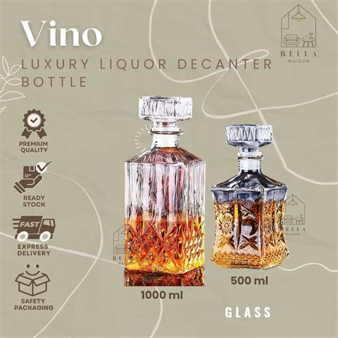 Jual Botol Vino Minuman Kaca Mewah Luxury Liquor Decanter Bottle Glass