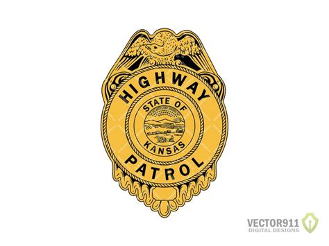 Kansas Highway Patrol Badge KS Trooper Police Officer Insignia Logo